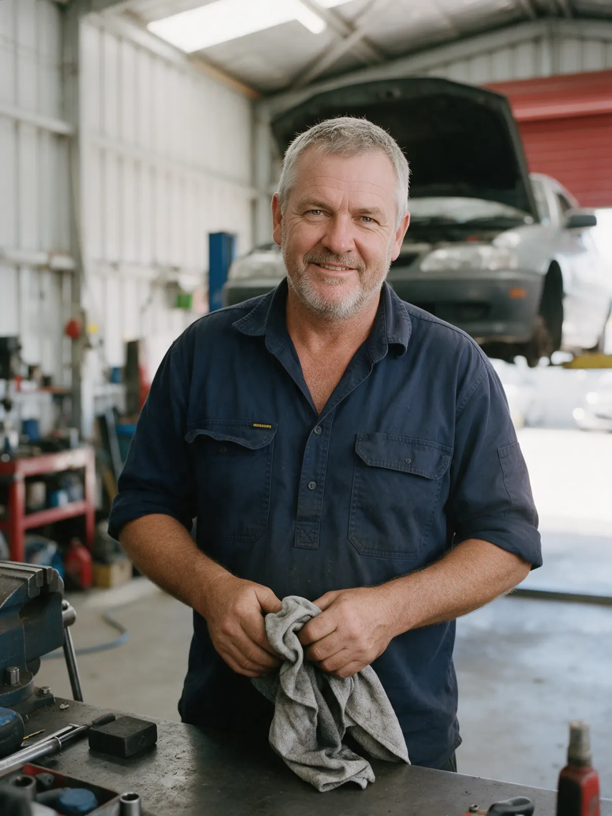 Dave Kerr at his workbench